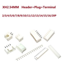 XH2.54MM Header Plug and JST PCB Terminal Connector 2 Pin/3 Pin/4 Pin/5 20Pin