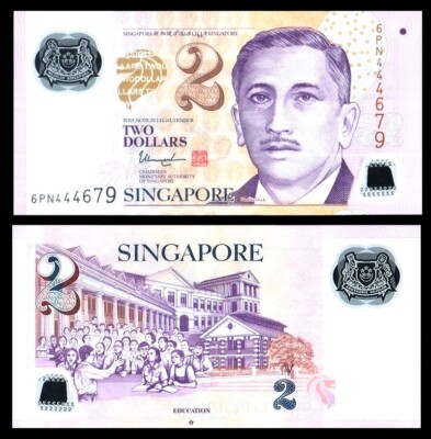 Singapore 2 Dollars 06 Polymer Unc P 46 J Ebay