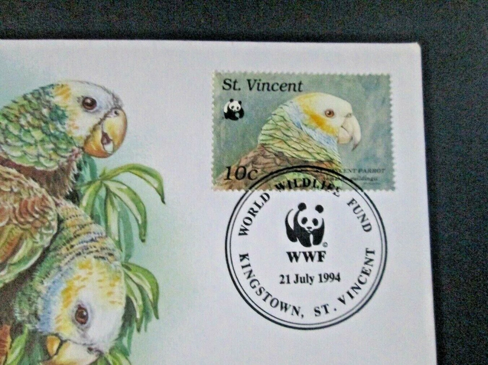 St. Vincent - "BIRDS ~ KING PARROT ~ WWF" Medal Cover / PNC 1994 ! - Image 3 of 4
