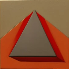 Medium Abstract Painting 2x2 ft. Post-Modernism Geometric Demrin Cubism II NEW