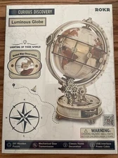 ROKR Luminous Globe ST003 3D Wooden Puzzle DIY Model Kit Curious Discovery - New