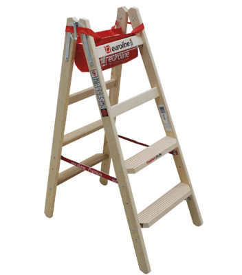Euroline Comfort Leiter Sprossenstehleiter Holzleiter 10577Breitsprosse 6Längen