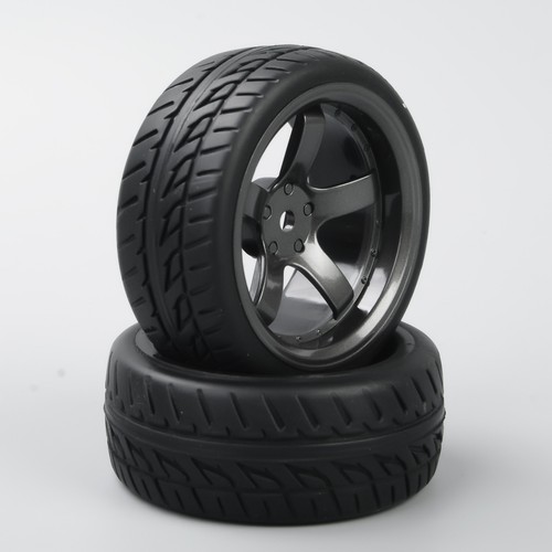 RC 4Pcs 1:10 on Road Tyres run Flat Tires&Wheel Rim 12mm Hex For HSP Model Car - Picture 5 of 6