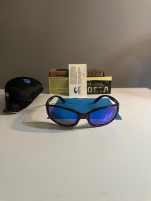 Costa Brine Sunglasses Tortoise Shell Blue Mirror 580P Polarized NEW