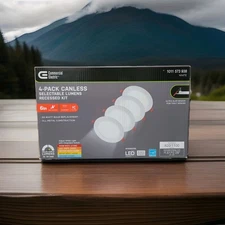 Commercial Electric 4pack Canless Selectable Lumens Recessed Kit