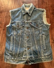 Vintage 80s Levi's Vest 70506-0216 Type 3 Denim Trucker Size 38 Medium Made USA