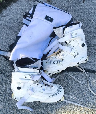 US Aeon 60 Team XIX weiß UK Größe 10 Inline Skates Roller Blades Vans Rucksack