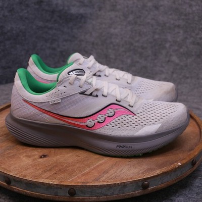 Saucony Ride 16 Women Size 11.5 M S10830-85 White Gray Pink Running Shoe Sneaker