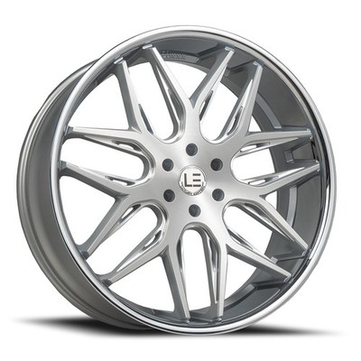 20x8.5 Luxxx LE 14 Brushed Milled Stainless Steel Wheels 5x112 (29mm) Set of 4