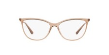 Vogue Eyewear Womens Cat Eye Prescription Eyewear Frames, Top Brown/Crystal, 54