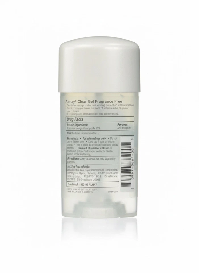 Paquete de 3 antitranspirantes Almay - desodorante gel transparente sin fragancia 2,25 oz Foto 2 de 3