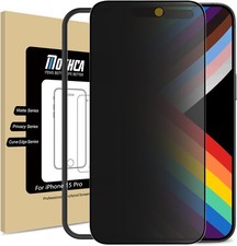 Matte Privacy Screen Protector for iPhone 15 Pro 6.1 Inch Anti Spy Anti Glare Fi
