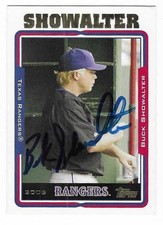 BUCK SHOWALTER 2005 TOPPS AUTOGRAPHED SIGNED # 295 TEXAS RANGERS