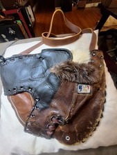 Guanto da baseball personalizzato upcycled vintage FB tracolla tracolla anca/sporran vera pelliccia borsa