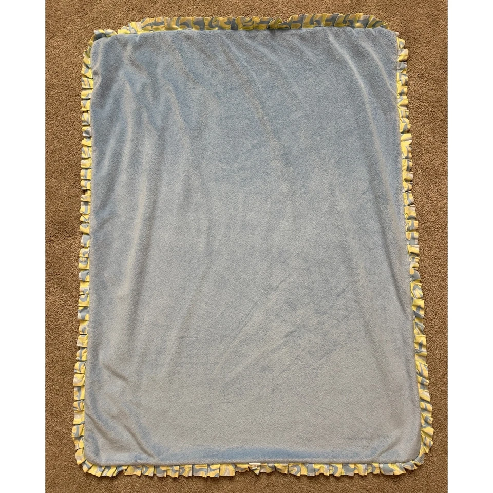 Oh the places You'll go Dr Seuss blue baby blanket - crib - minky - ruffle edge - Image 4 of 4