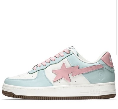 A Bathing Ape BAPE Sta #4 Mens 8.5 Pink Blue Brown Deadstock Dustcover NEW