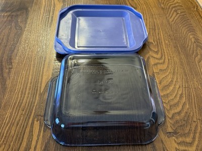 Pyrex 222 Amethyst Purple Vtg 8x8x2 Glass Square Dish w/Lid 222-PC Discontinued