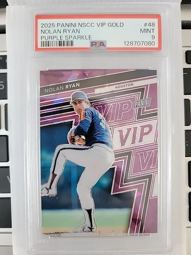2025 Panini NSCC Vip Gold Pack - Nolan Ryan #48 Purple Sparkle 01/50 PSA 9