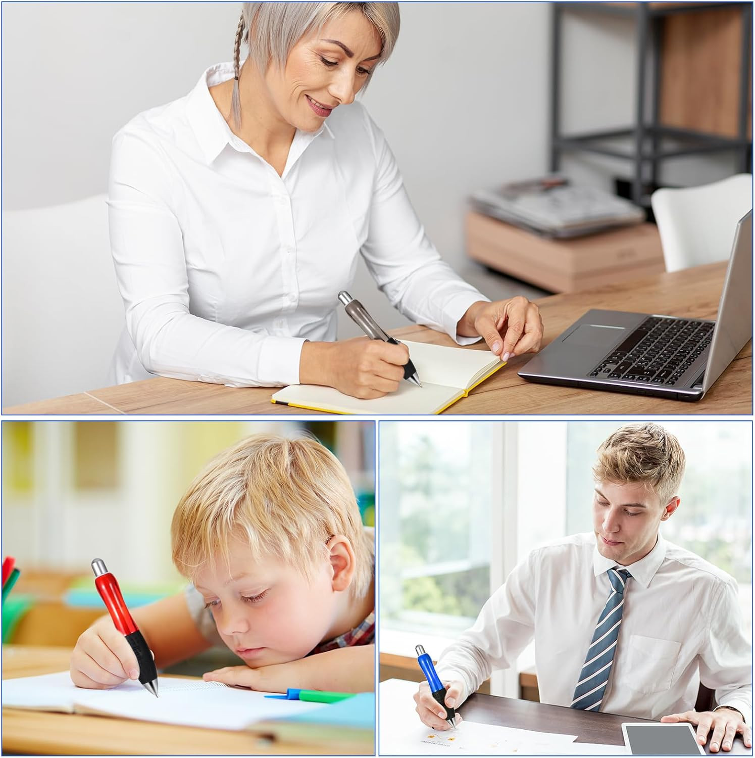 3 Pcs Big Fat Pens Wide Grip Pens for Tremor Handicap Carpal Tunnel