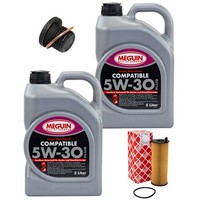 MotoröL Filter Set 5W-30 Plus Meguin 10 Liter + Schraube FüR Audi Q7 4.2 Tdi 4LB