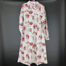 NWOT Pottery Barn Kids Size 10 Heritage Brown Santa Holiday Flannel Nightgown