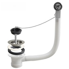 Stainless Steel 70mm Sink Drain with Round Overflow and PVC Components