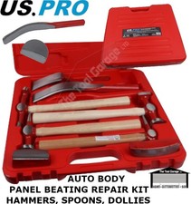US PRO 9pc Auto Body Panel Beating Repair Hammers, Dollies & Spoons Set NEW 4626