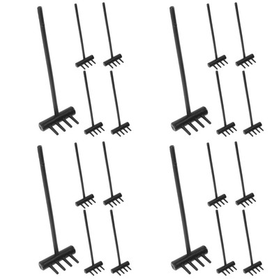  4 Count Gartenharke Klein Miniatur Gartengeräte Mini-Gartengeräte