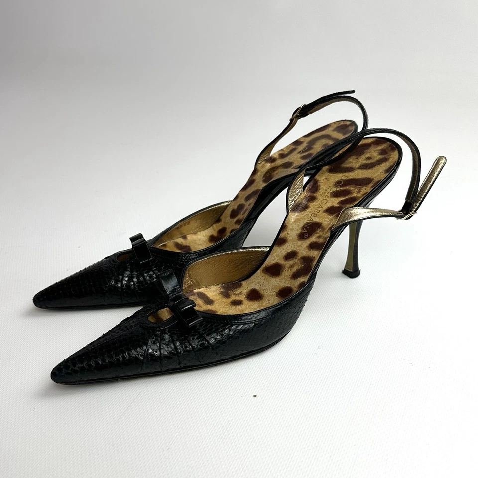 Tacones negros leopardo vintage Dolce Gabbana talla 38 Foto 2 de 4