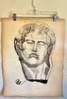 Original Charcoal Drawing Classical Bust Signed & Dated 10 31 29 ?ALEXANDER