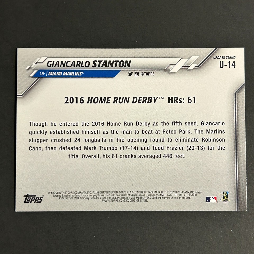 GIANCARLO STANTON Card LOT 6 MINI Kimball Champions Refractor Yankees ...
