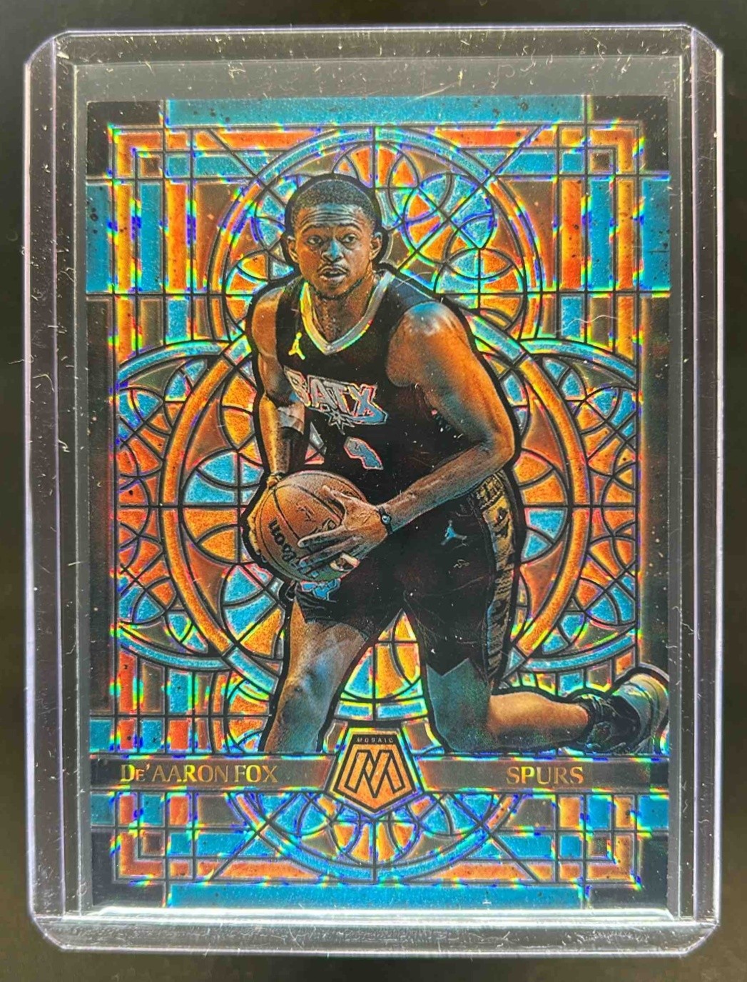 2024-25 Mosaic De'Aaron Fox Stained Glass #1 Spurs