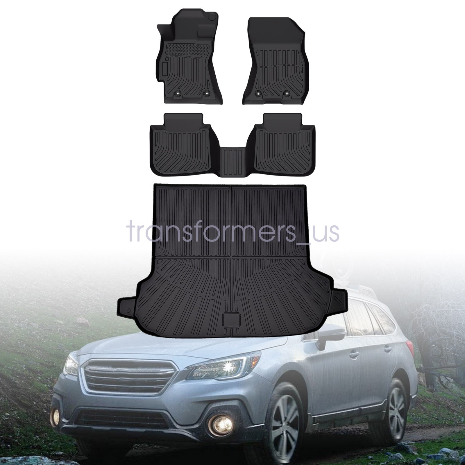 TPE Front & 2nd Floor Mats / Trunk Cargo Liner For 2015-2019 Subaru Outback New