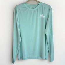Lot of 2 Mossy Oak EAG Elite Fishing Long Sleeve Shirt Light Blue and Green L 
