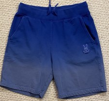 Psycho Bunny Sweat Shorts L Large 14/16 Kids Boys Youth Blue Cotton Drawstring
