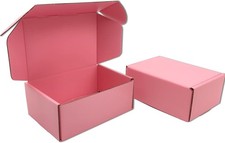 6x4x2 inches Small Shipping Boxes Set of 50 - Pink Mailer Corrugated Cardboard B