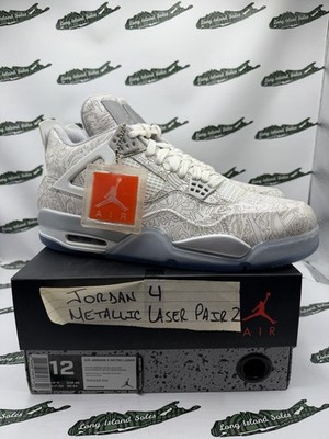 Size 12 - Air Jordan 4 Retro 30th Anniversary Laser White Silver