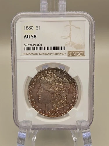 1880 Morgan Silver Dollar $1 - NGC AU 58