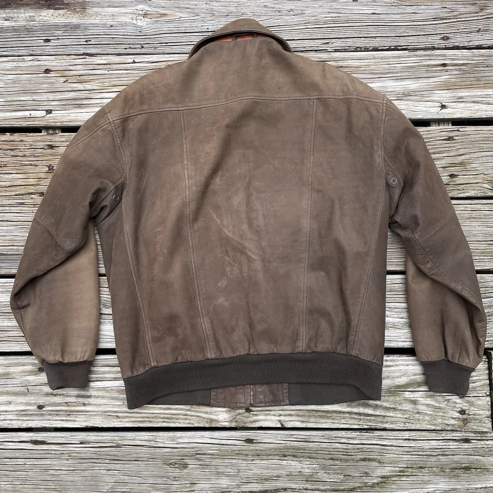 Vintage Timberland Weathergear Bomber Jacket Coat Leather Men's Small Brown - Image 2 of 4