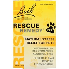 Bach Rescue Remedy Pet Natural Stress Relief For Pets Homeopathic Dropper 10Ml