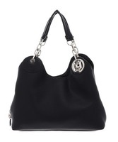 LIU JO Faiza ECS Satchel M Handtasche Schultertasche Tasche Nero / Steel Schwarz