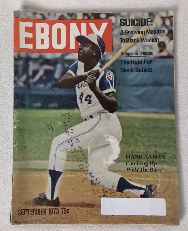 Vintage Ebony Magazine Hank Aaron September 1973 Cover Rare Publication