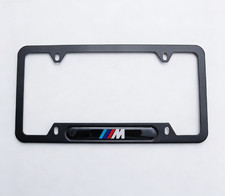 Bmw Oem M Black Stainless Steel L-o-g-o License Plate Frame Single 82120010404