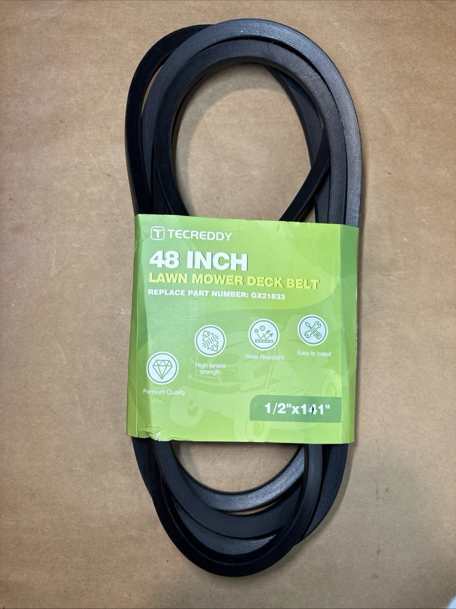 TecReddy 48” Lawn Mower Deck Belt GX21833 1/2” x 141” Replacement Drive Belt photo 1