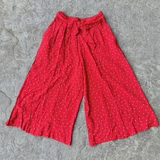 Vintage Red Polka Dot Wide-Leg Culottes Palazzos