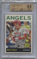 2013 Topps Heritage #430B Mike Trout BGS 9.5 SP Action Angels 