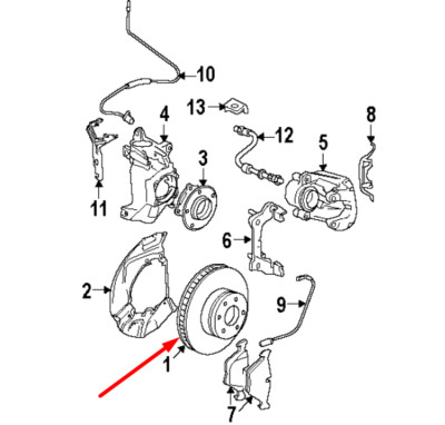 NEW BMW M6 E63 FRONT LEFT BRAKE DISC 34112282805 2282805 5.0 