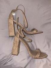 ASOS Barley There Nude / Brown Strappy Heels. Worn Once. UK Size 4