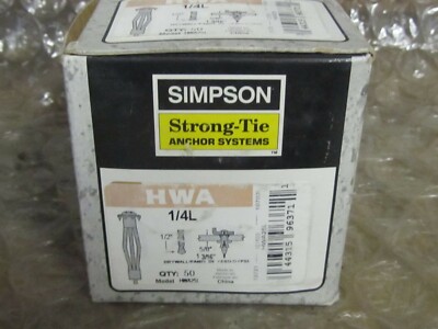 Drywall Anchor 1/4''L Hollow Wall Anchor Zinc Simpson Strong-Tie HWA25L BOX OF 50