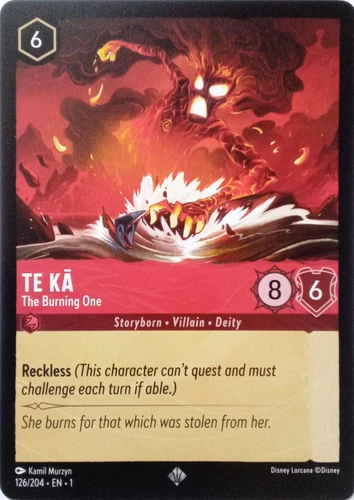 126/204 TE KA THE BURNING ONE THE FIRST CHAPTER SUPER RARE DISNEY LORCANA CARD
